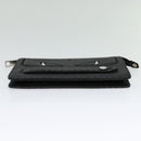 FENDI Monster Clutch Bag Leather Black Silver Auth 123564-6