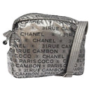 CHANEL Unlimited Shoulder Bag Nylon Silver CC Auth 123569-1