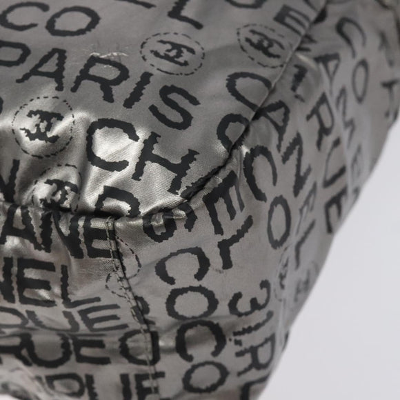 CHANEL Unlimited Shoulder Bag Nylon Silver CC Auth 123569
