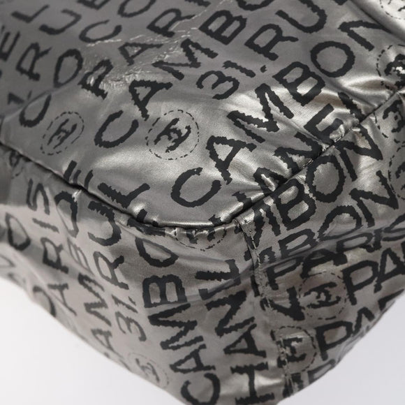 CHANEL Unlimited Shoulder Bag Nylon Silver CC Auth 123569