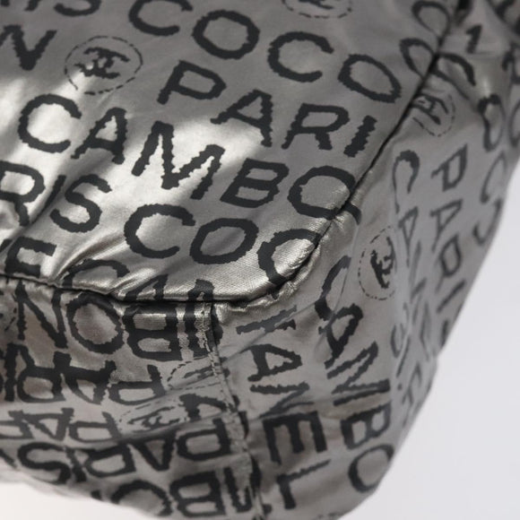 CHANEL Unlimited Shoulder Bag Nylon Silver CC Auth 123569