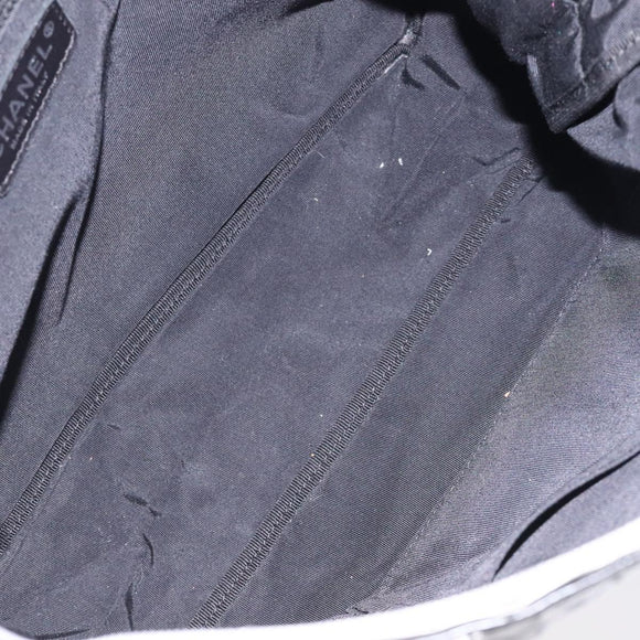 CHANEL Unlimited Shoulder Bag Nylon Silver CC Auth 123569