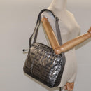 CHANEL Unlimited Shoulder Bag Nylon Silver CC Auth 123569-21