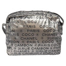 CHANEL Unlimited Shoulder Bag Nylon Silver CC Auth 123569-2