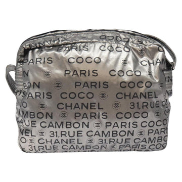 CHANEL Unlimited Shoulder Bag Nylon Silver CC Auth 123569 - 0
