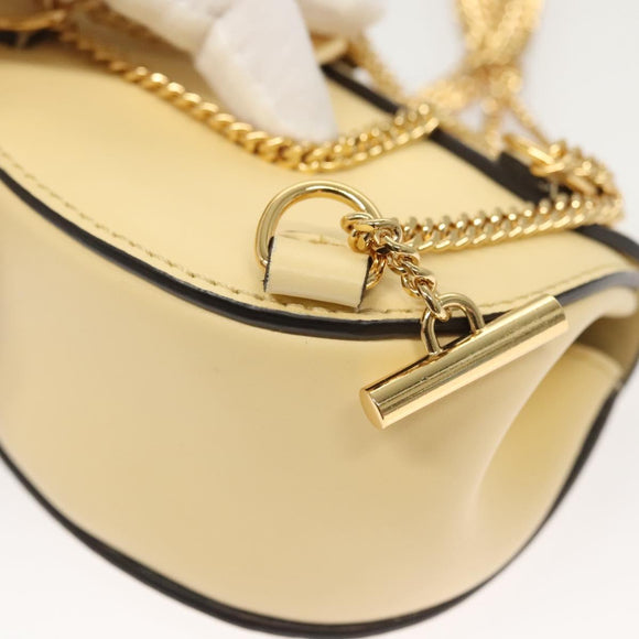 Chloe Drew Chain Mini Backpack Leather Cream Gold Auth 123570