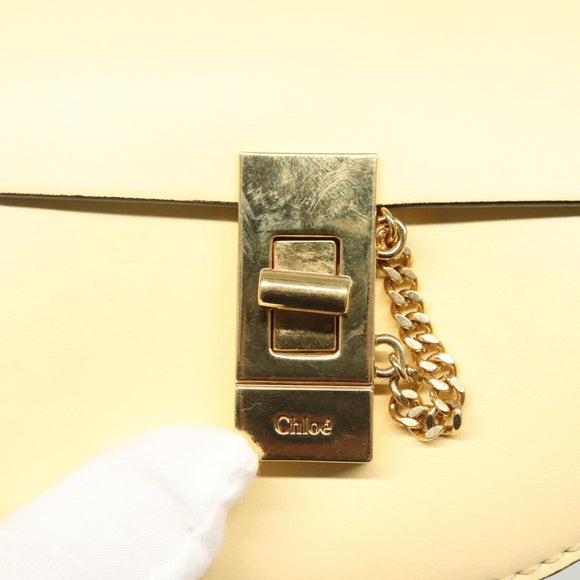 Chloe Drew Chain Mini Backpack Leather Cream Gold Auth 123570