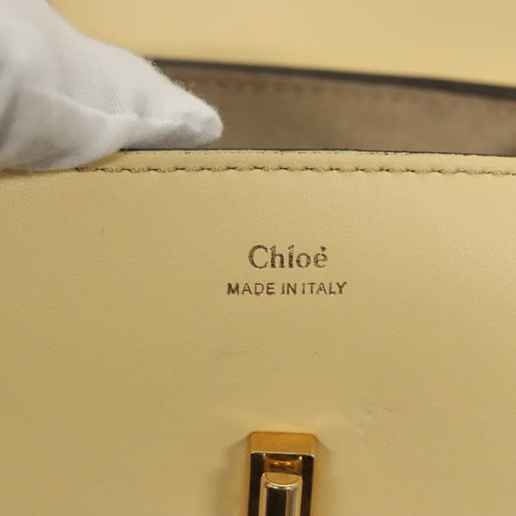 Chloe Drew Chain Mini Backpack Leather Cream Gold Auth 123570