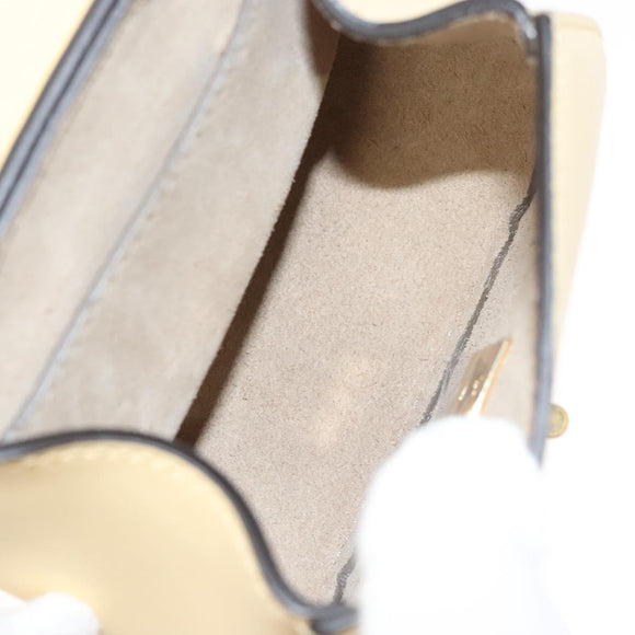 Chloe Drew Chain Mini Backpack Leather Cream Gold Auth 123570