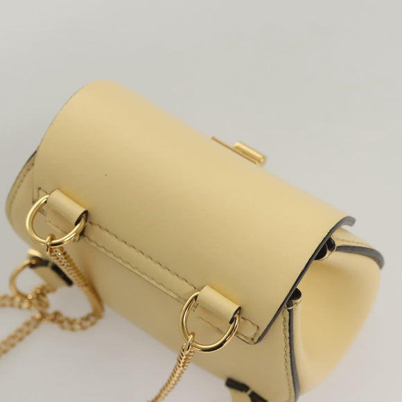 Chloe Drew Chain Mini Backpack Leather Cream Gold Auth 123570