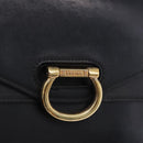 CELINE Handtasche Leder Schwarz Gold Auth 123571-9