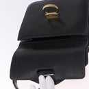 CELINE Handtasche Leder Schwarz Gold Auth 123571-10