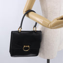 CELINE Handtasche Leder Schwarz Gold Auth 123571-28