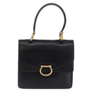 CELINE Handtasche Leder Schwarz Gold Auth 123571-13