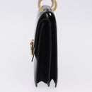 CELINE Handtasche Leder Schwarz Gold Auth 123571-3