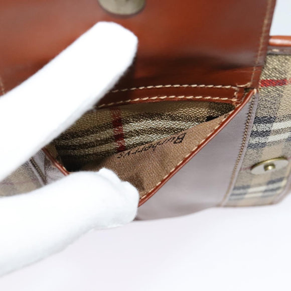 Burberrys Nova Check Clutch Bag PVC Beige Auth 123573