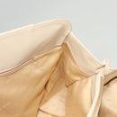 Salvatore Ferragamo Gancini Shoulder Bag Leather White Gold Auth 123574-17