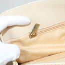 Salvatore Ferragamo Gancini Shoulder Bag Leather White Gold Auth 123574-24