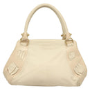 Salvatore Ferragamo Gancini Shoulder Bag Leather White Gold Auth 123574-2