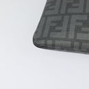 FENDI Zucca Canvas Shoulder Bag PVC Gray Silver Auth 123589V-15