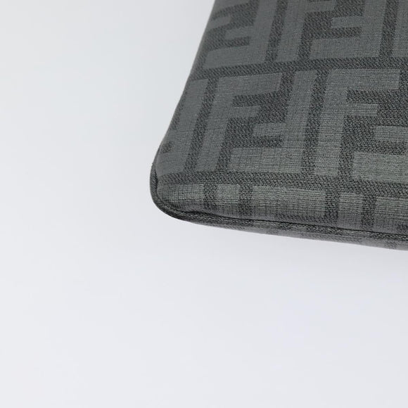 FENDI Zucca Canvas Shoulder Bag PVC Gray Silver Auth 123589V