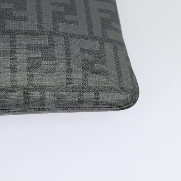 FENDI Zucca Canvas Shoulder Bag PVC Gray Silver Auth 123589V
