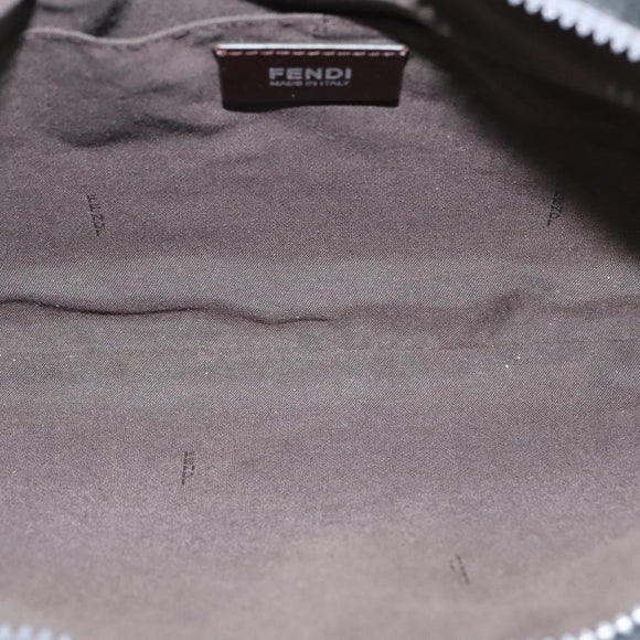 FENDI Zucca Canvas Shoulder Bag PVC Gray Silver Auth 123589V