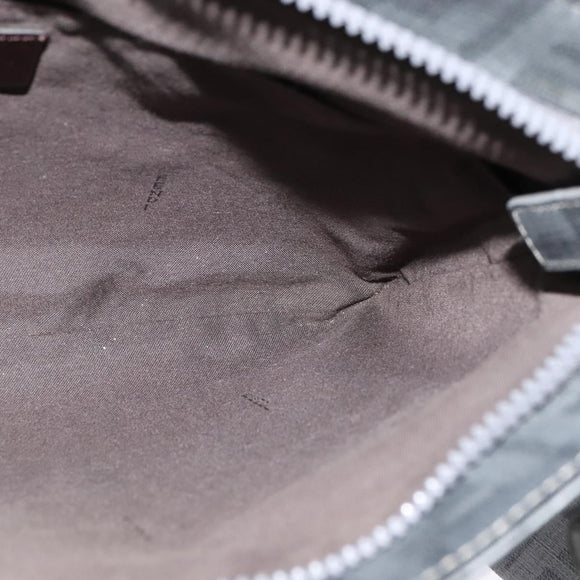 FENDI Zucca Canvas Shoulder Bag PVC Gray Silver Auth 123589V