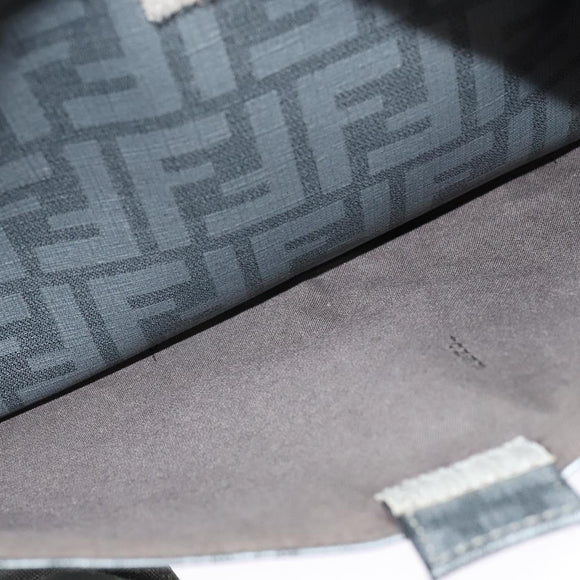 FENDI Zucca Canvas Shoulder Bag PVC Gray Silver Auth 123589V