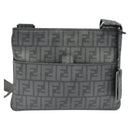 FENDI Zucca Canvas Shoulder Bag PVC Gray Silver Auth 123589V-13