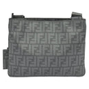 FENDI Zucca Canvas Shoulder Bag PVC Gray Silver Auth 123589V-2