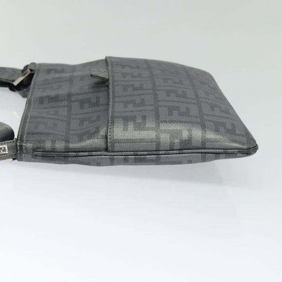 FENDI Zucca Canvas Shoulder Bag PVC Gray Silver Auth 123589V