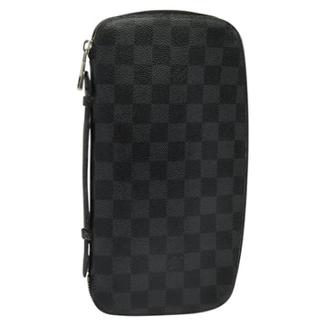 LOUIS VUITTON Damier Graphite Organizer Atoll Travel Case N48255 LV Auth 123607