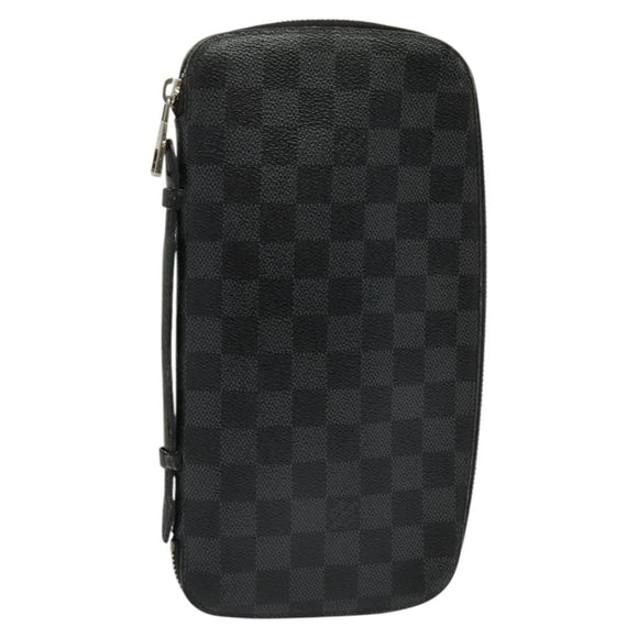 LOUIS VUITTON Damier Graphite Organizer Atoll Travel Case N48255 LV Auth 123607