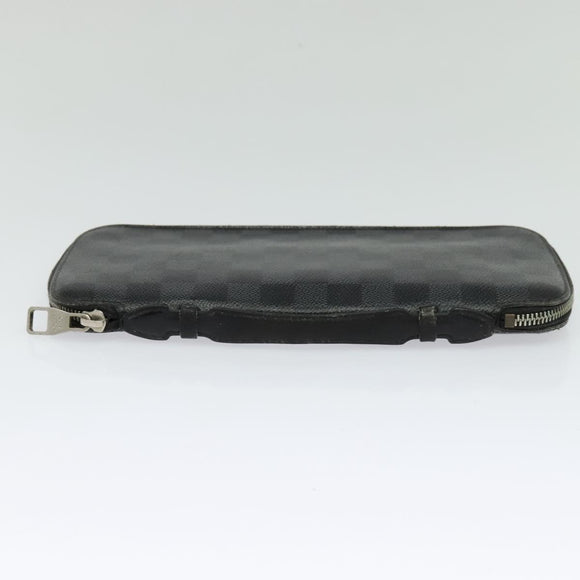 LOUIS VUITTON Damier Graphite Organizer Atoll Travel Case N48255 LV Auth 123607
