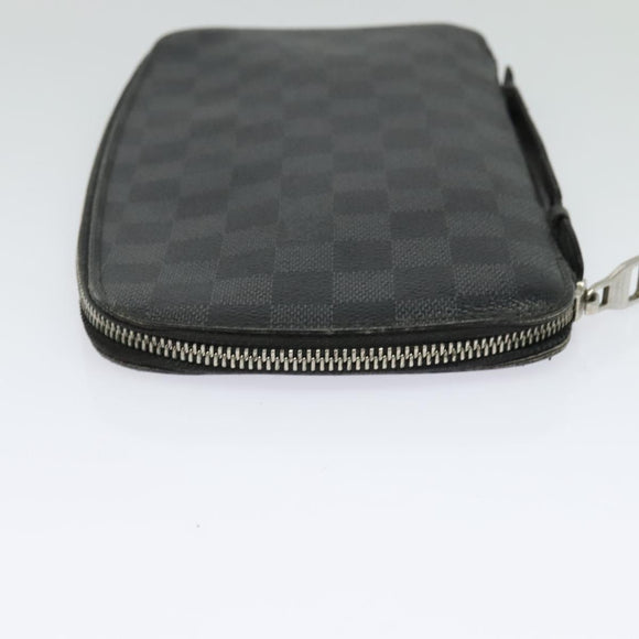 LOUIS VUITTON Damier Graphite Organizer Atoll Travel Case N48255 LV Auth 123607