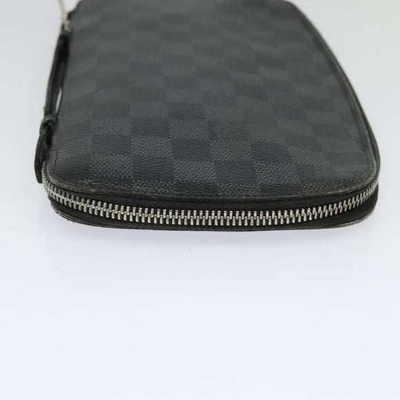 LOUIS VUITTON Damier Graphite Organizer Atoll Travel Case N48255 LV Auth 123607