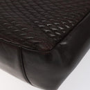 BALLY Quilted Chain Shoulder Bag Leather Black Gold Auth 123611-12