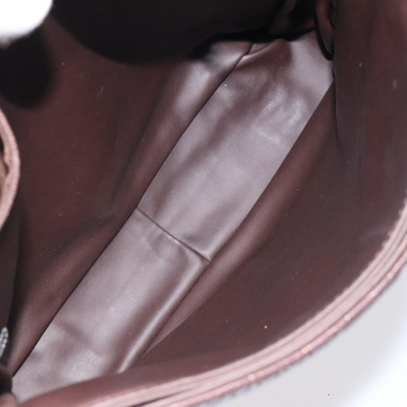 BALLY Quilted Chain Shoulder Bag Leather Black Gold Auth 123611