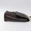 BALLY Quilted Chain Shoulder Bag Leather Black Gold Auth 123611-4