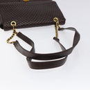 BALLY Quilted Chain Shoulder Bag Leather Black Gold Auth 123611-7