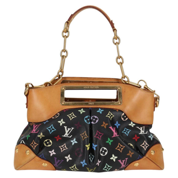 LOUIS VUITTON Monogram Multicolor Judy MM Bag 2Way Black M40256 LV Auth 123618V