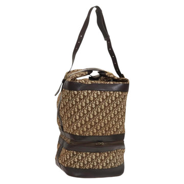 Christian Dior Trotter Canvas Shoulder Bag Brown Gold Auth 123655