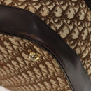 Christian Dior Trotter Canvas Shoulder Bag Brown Gold Auth 123655-16