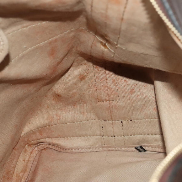 Christian Dior Trotter Canvas Shoulder Bag Brown Gold Auth 123655