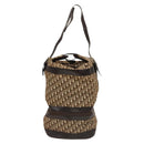 Christian Dior Trotter Canvas Shoulder Bag Brown Gold Auth 123655-2