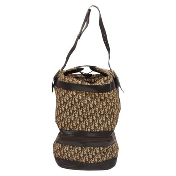 Christian Dior Trotter Canvas Shoulder Bag Brown Gold Auth 123655 - 0