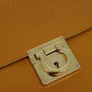 Salvatore Ferragamo Gancini Shoulder Bag Leather 2way Brown Gold Auth 123668-18