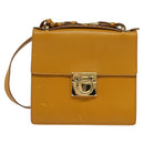 Salvatore Ferragamo Gancini Shoulder Bag Leather 2way Brown Gold Auth 123668-13