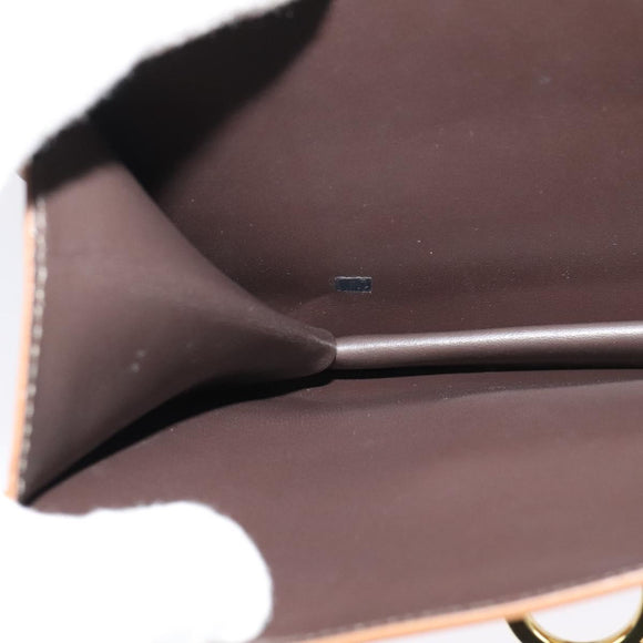 Salvatore Ferragamo Gancini Shoulder Bag Leather 2way Brown Gold Auth 123668